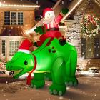 Huge 8 FT Inflatable Stegosaurus with Father Christmas Main Thumbnail