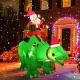Huge 8 FT Inflatable Stegosaurus with Father Christmas Thumbnail Image 2