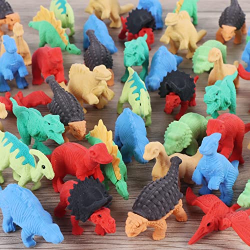 72 x Dinosaur Erasers for Kids