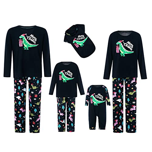 Matching Dinosaur Christmas Pyjamas for the Family and Dog