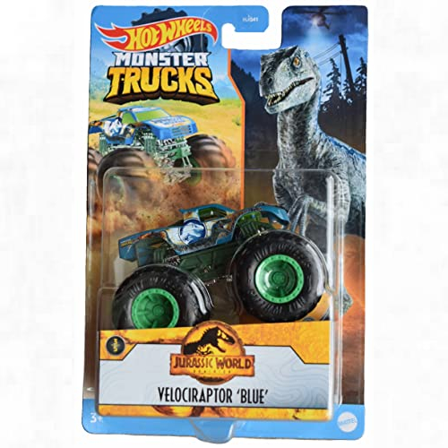 Hot Wheels Jurassic World Dominion Blue Velociraptor Monster Truck