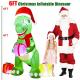 6ft Inflatable Dinosaur Christmas Yard Decoration Thumbnail Image 2