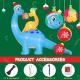 10 Ft Long Inflatable Diplodocus With Smaller Diplodocus Xmas Decoration Thumbnail Image 5