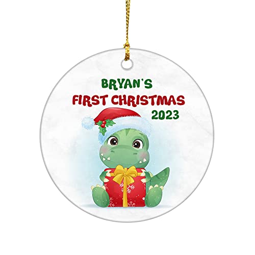  Personalized Ceramic Dinosaur Babys First Christmas Tree Decoration