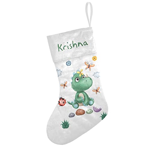 Personalised Cute Butterflies  and Dinosaur Christmas Stocking