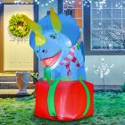 5ft Inflatables Triceratops on Present Decoration Main Thumbnail