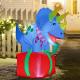 5ft Inflatables Triceratops on Present Decoration Thumbnail Image 1