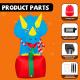 5ft Inflatables Triceratops on Present Decoration Thumbnail Image 5