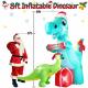Inflatable T-Rex with Dilophosaurus Merry Christmas Sign and Present  Thumbnail Image 1