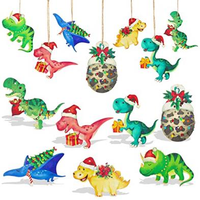 42 Dinosaur Christmas Tree Ornaments in Seven Styles