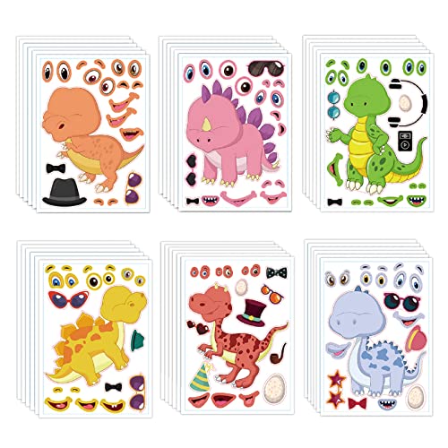 36 x Make Your Own Dinosaur Sticker Sheets - Kvittra