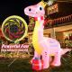 9ft or 6ft Inflatable Pink Dinosaur Christmas Decoration Thumbnail Image 3