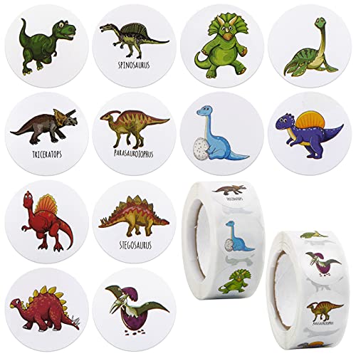 1000 x Childrens Reward Dinosaur Stickers - 12 Designs