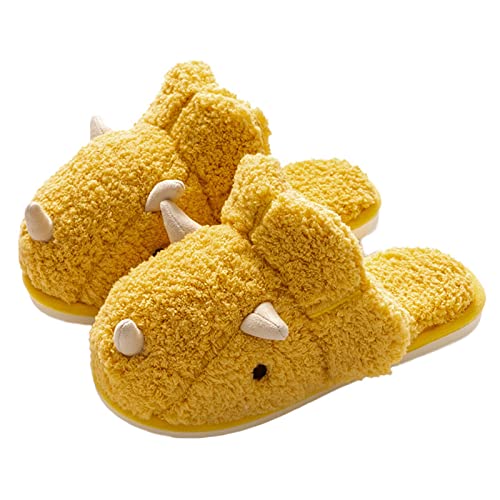  Cute Fluffy Triceratops Slippers for Women