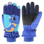Kids Fleece Lined Dinosaur Ski Gloves - Ages 8-14 Main Thumbnail