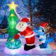 6 FT Inflatable Christmas Tree with Santa and Blue Dinosaur Thumbnail Image 3