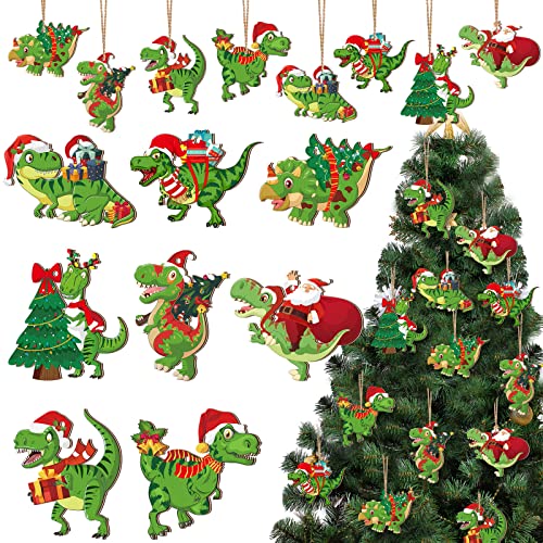  40 Cute Santa and Dinosaur Christmas Tree Decorations