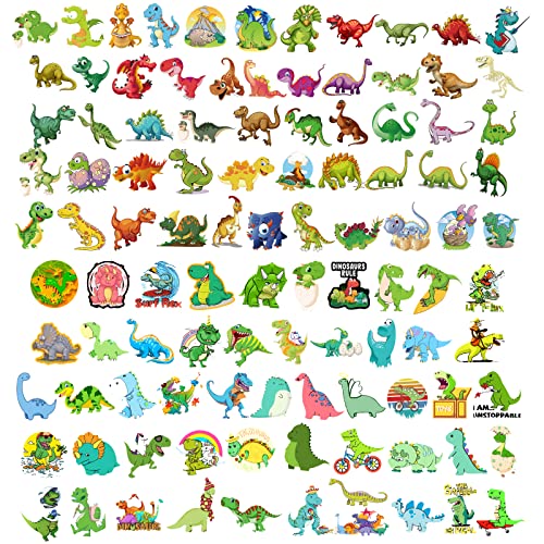 100 x Waterproof Cartoon Dinosaur Stickers