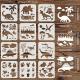 12 Assorted Dinosaur and Environment Stencils 20x20cm Thumbnail Image 1