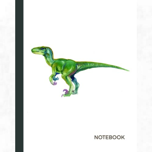 Velociraptor Notebook - 120 Pages - Lined - 8x10 Inches