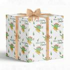 Dinosaur on Sledge Personalised Christmas Wrapping Paper With 2 Tags Main Thumbnail