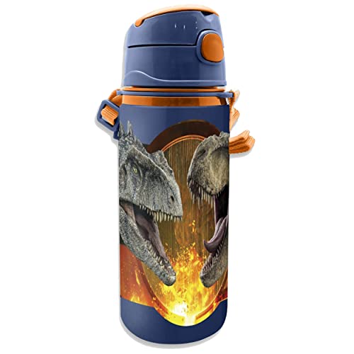 Official Jurassic World Aluminium Water Bottle with Strap