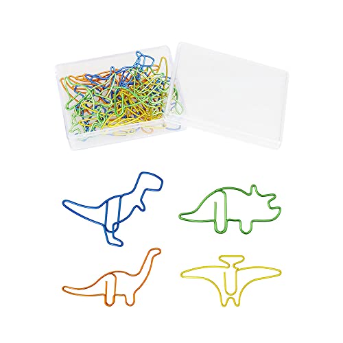 20 Dinosaur Paper Clips - Various Colours