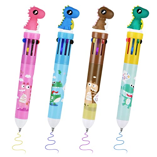 4 Cute Dinosaur 10-in-1 Ballpoint Pens
