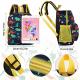 Dinosaur Print School Backpack With Yellow Highlights - Yafe Thumbnail Image 1
