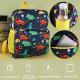 Dinosaur Print School Backpack With Yellow Highlights - Yafe Thumbnail Image 3