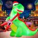 8ft Rcoking Santa Dinosaur with Guitar Xmas Inflatable Thumbnail Image 2