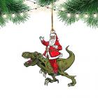 Santa Riding T-Rex Christmas Tree Decoration Main Thumbnail