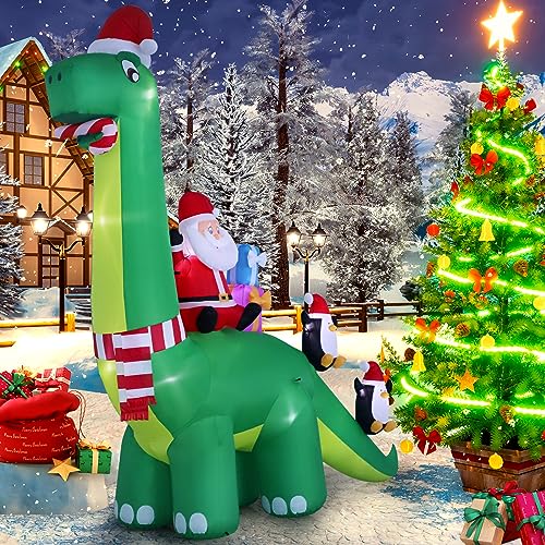 Huge 13ft Inflatable Christmas Diplodocus Decoration