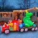 12FT Inflatable Christmas Truck with Wrapped Up Dinosaur Thumbnail Image 2