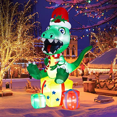5 FT Crazy Dino Outdoor Christmas Decoration