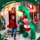 8ft Inflatable Dinosaur With Present and Hat Christmas Decoration Thumbnail Image 1