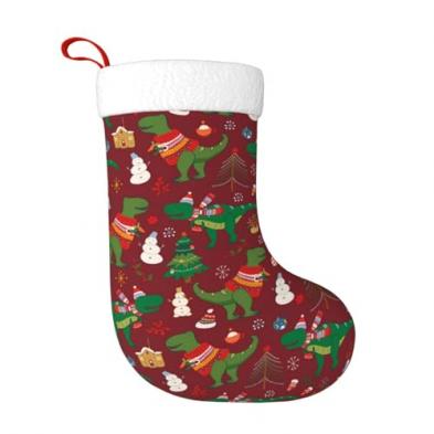 Festive Dinosaur Christmas Stocking