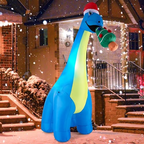 10ft Christmas Inflatable Dinosaur Eating Xmas Tree