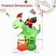 Santa Riding Dinosaur Inflatable Christmas Yard Decoration Thumbnail Image 5