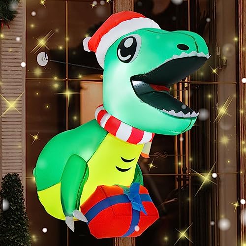 Inflatable Dinosaur Break Out Xmas Decoration