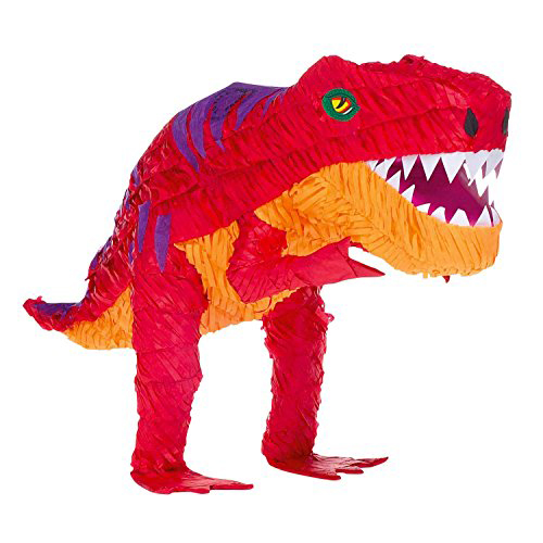 red t-rex dinosaur party pinata