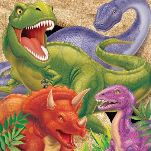 dinosaur party napkins x 16