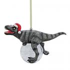 t rex with santa hat and crystal ball christmas tree decoration Main Thumbnail