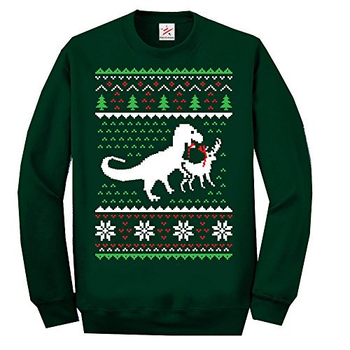 Dinosaur Killing Reindeer Christmas Jumper - Adults - Unisex