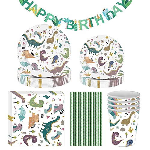 dinosaur party set for 16 - plates, cups, napkins & decorations