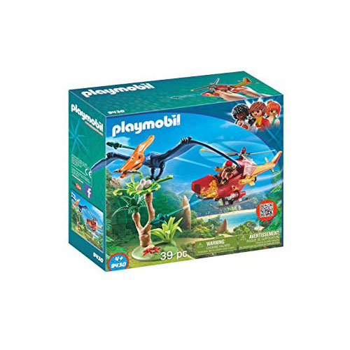 playmobil dinos 9430 adventure copter with pterodactyl for children ages 4+