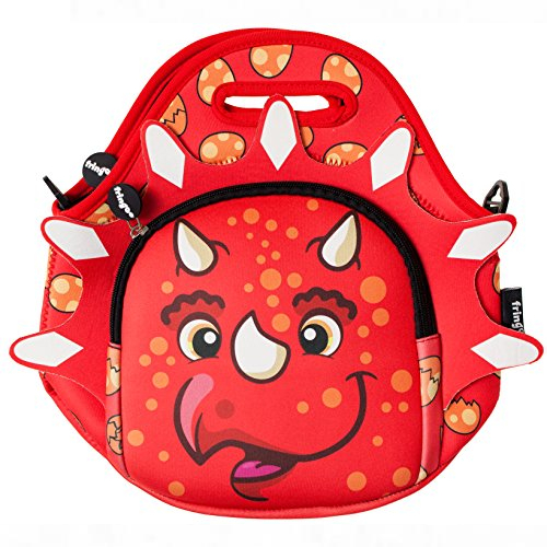 Red Triceratops Lunch Bag