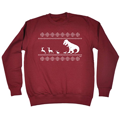 Christmas Dinosaur Lunch Novelty Jumper - Adults - Available in 8 Colours