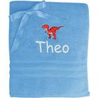 teddyts personalised boys dinosaur towel (t-rex blue) Main Thumbnail