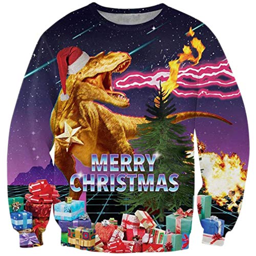 Funny Raging T-Rex Christmas Jumper - Adult - Unisex